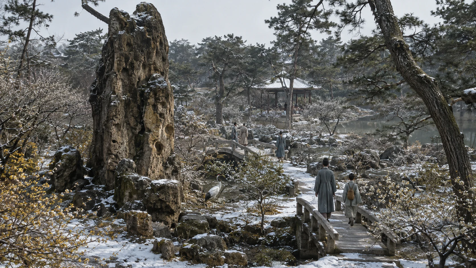 临安湖山行旅图文化场景