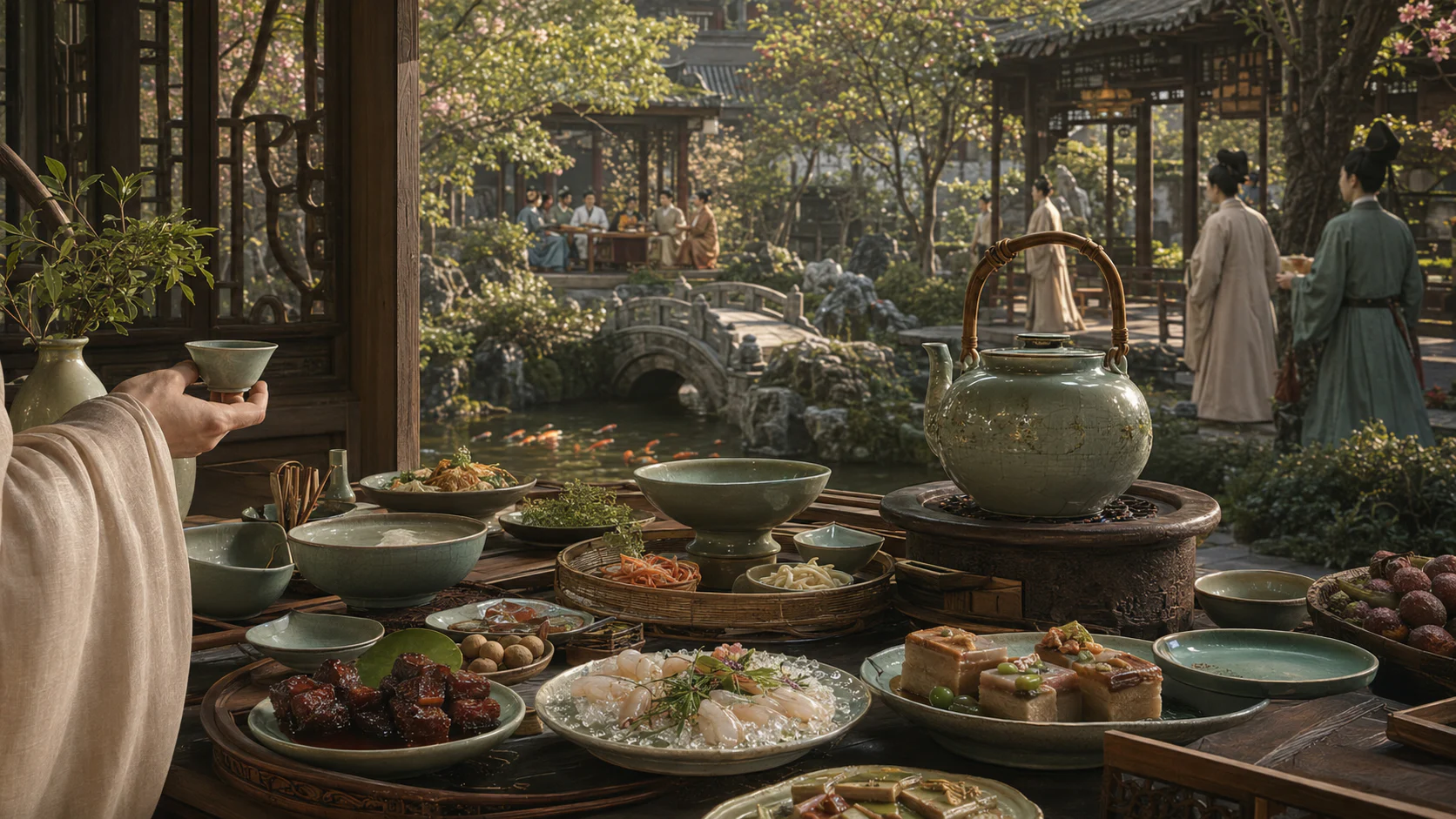 南宋临安肴馔图文化场景