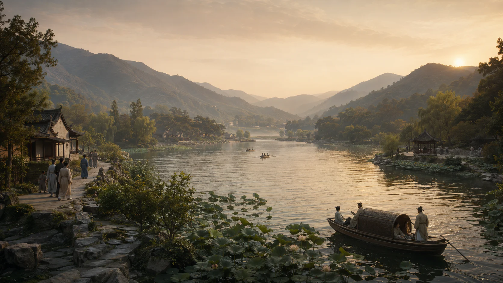 湖山行旅图文化场景